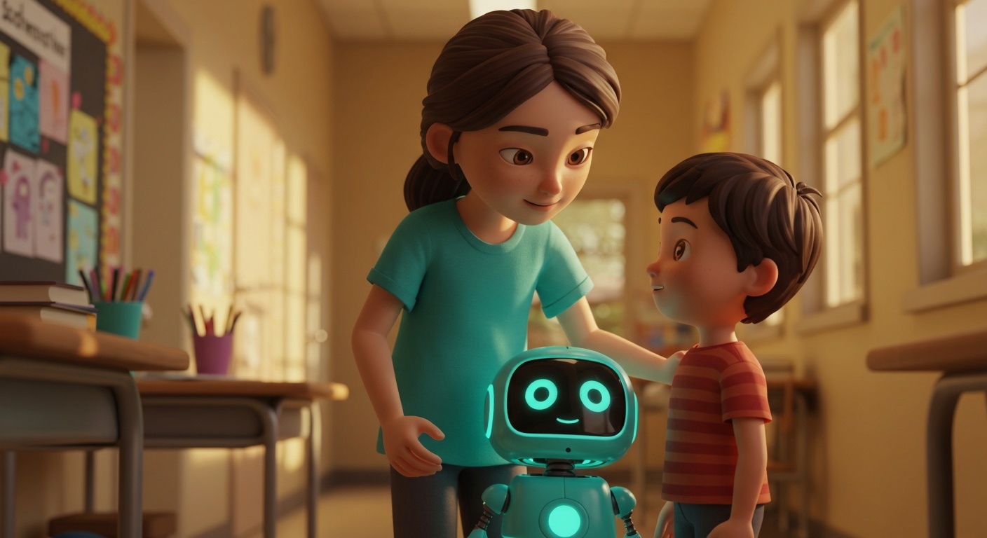 Em lớp 5 hướng dẫn em nhỏ dùng AI an toàn!