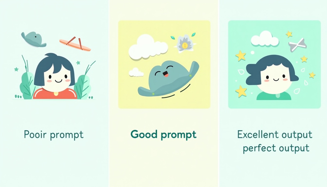 Minh họa mối quan hệ giữa chất lượng prompt và kết quả AI