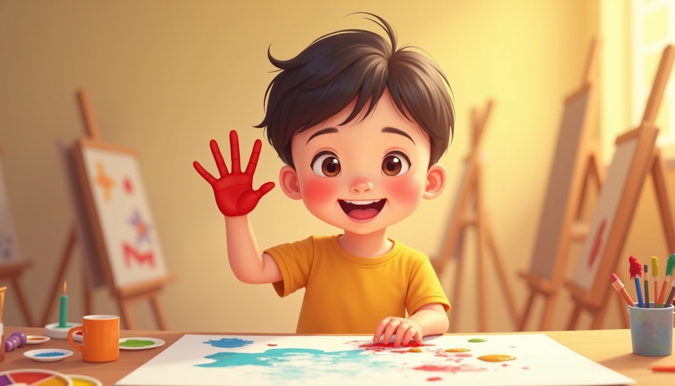 AI vẽ bạn nhỏ Việt Nam vẽ tranh — nhưng bàn tay có quá nhiều ngón